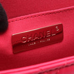 Chanel Shoulder Bag Quilted Small Box Magenta Lambskin Chain — view 4