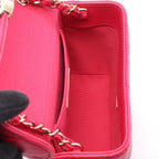 Chanel Shoulder Bag Quilted Small Box Magenta Lambskin Chain — view 3