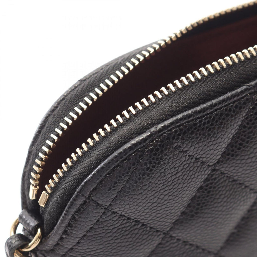 Chanel Shoulder Bag Quilted Classic Chain Clutch Black Caviar Leather Timeless — view 7