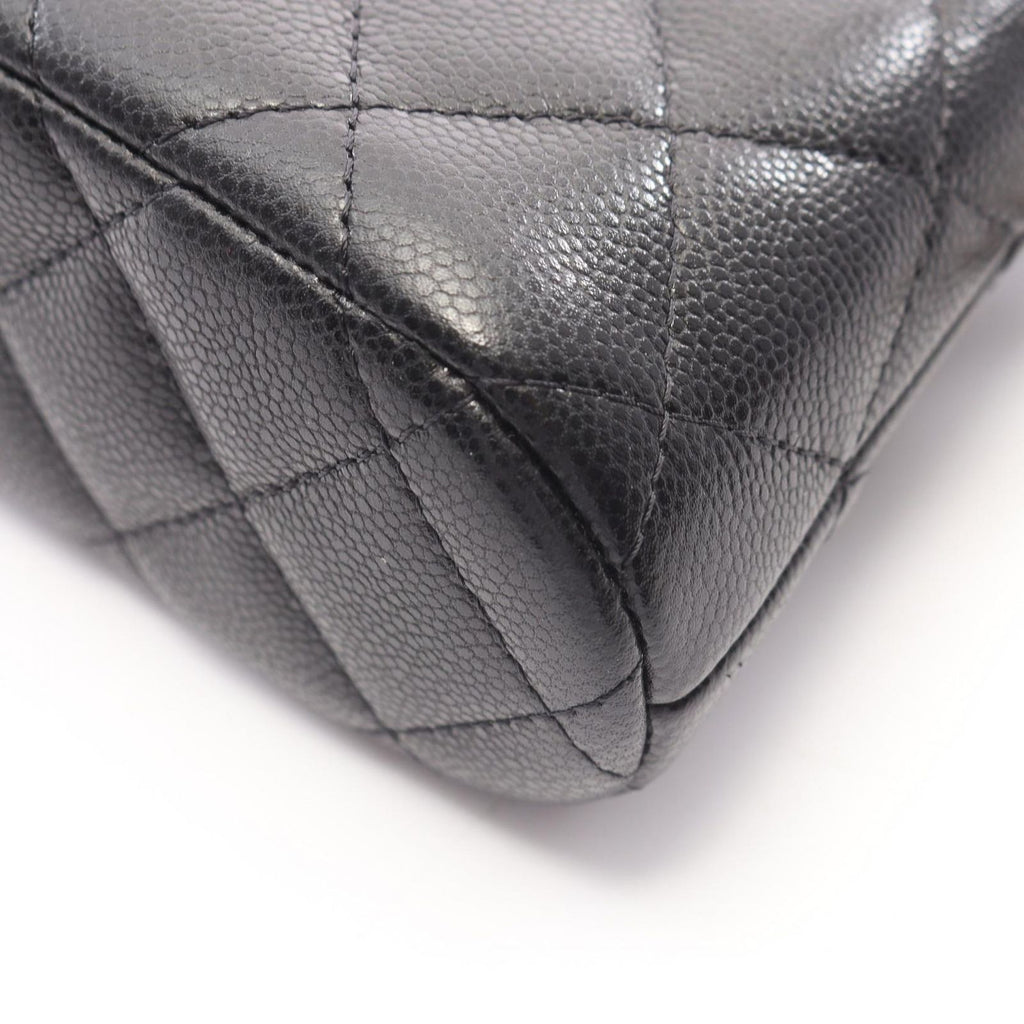 Chanel Shoulder Bag Quilted Classic Chain Clutch Black Caviar Leather Timeless — view 6