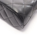 Chanel Shoulder Bag Quilted Classic Chain Clutch Black Caviar Leather Timeless — view 6