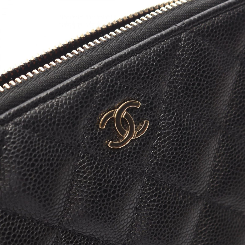 Chanel Shoulder Bag Quilted Classic Chain Clutch Black Caviar Leather Timeless — view 8