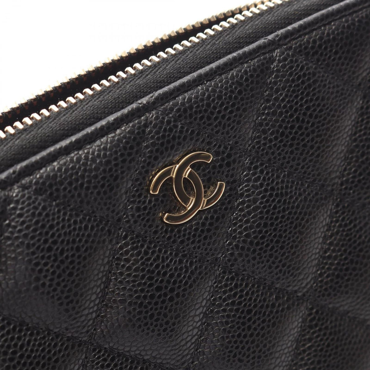 Chanel Shoulder Bag Quilted Classic Chain Clutch Black Caviar Leather Timeless — view 8