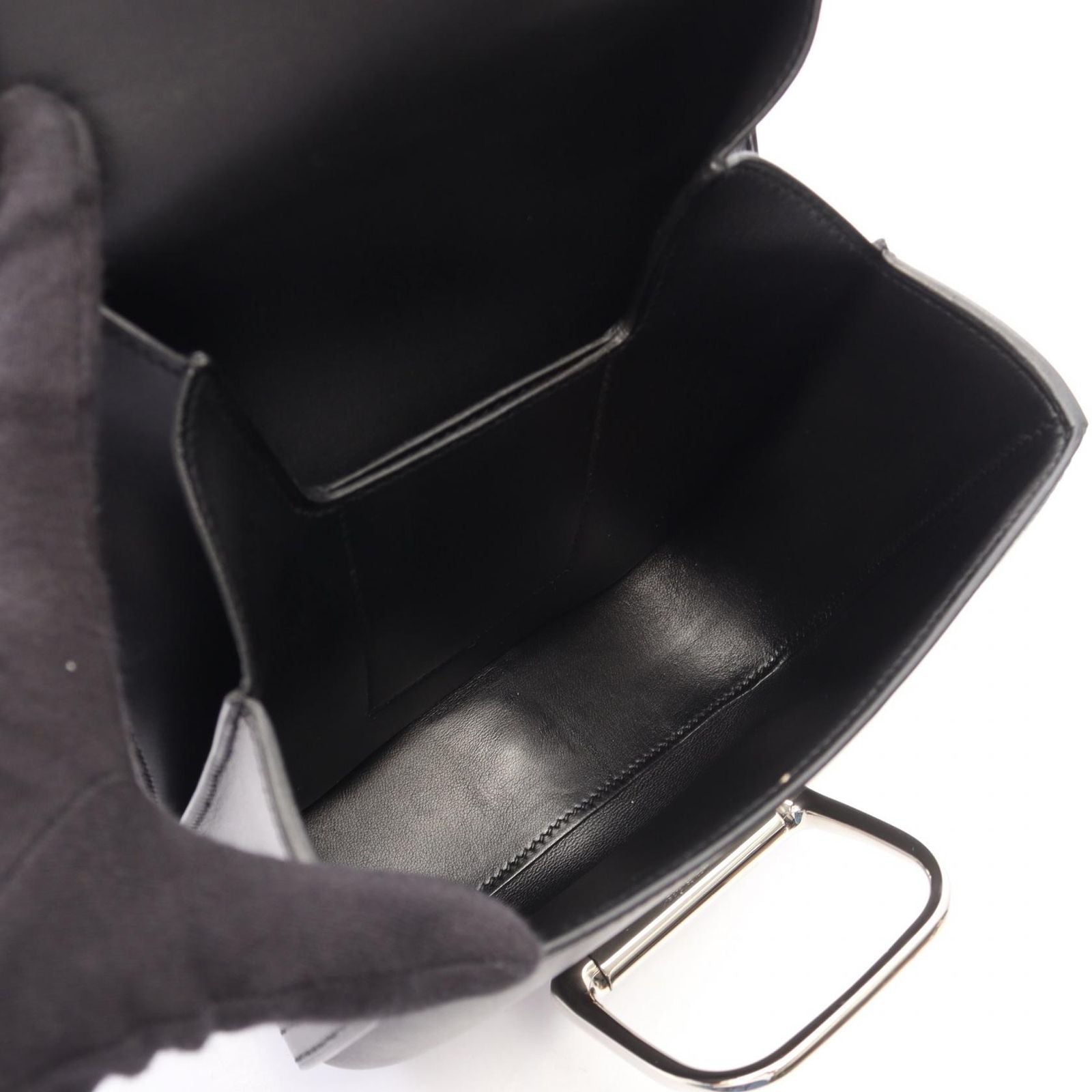 Hermes Shoulder Bag Della Cavalleria Mini Black Leather — view 3