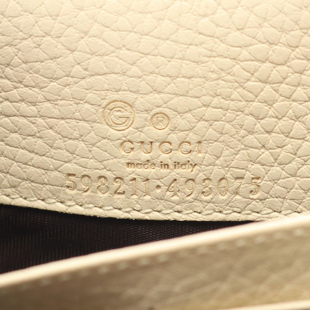 Gucci Shoulder Bag Soho Ivory Leather Chain Wallet — view 4