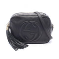 Gucci Shoulder Bag Soho Disco Interlocking G Black Leather Small