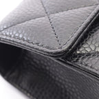 Chanel Shoulder Bag Quilted Small Flap Black Caviar Leather Chain — view 7