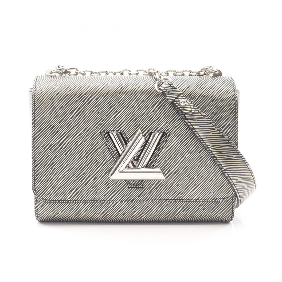 Louis Vuitton Shoulder Bag Twist MM Epi Metallic Silver Leather