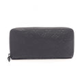 Louis Vuitton Round Wallet Zippy Horizontal Taurillon Monogram Noir Leather