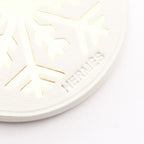 Hermes Charm Snowflake White Silver Leather Key Holder Keychain — view 3