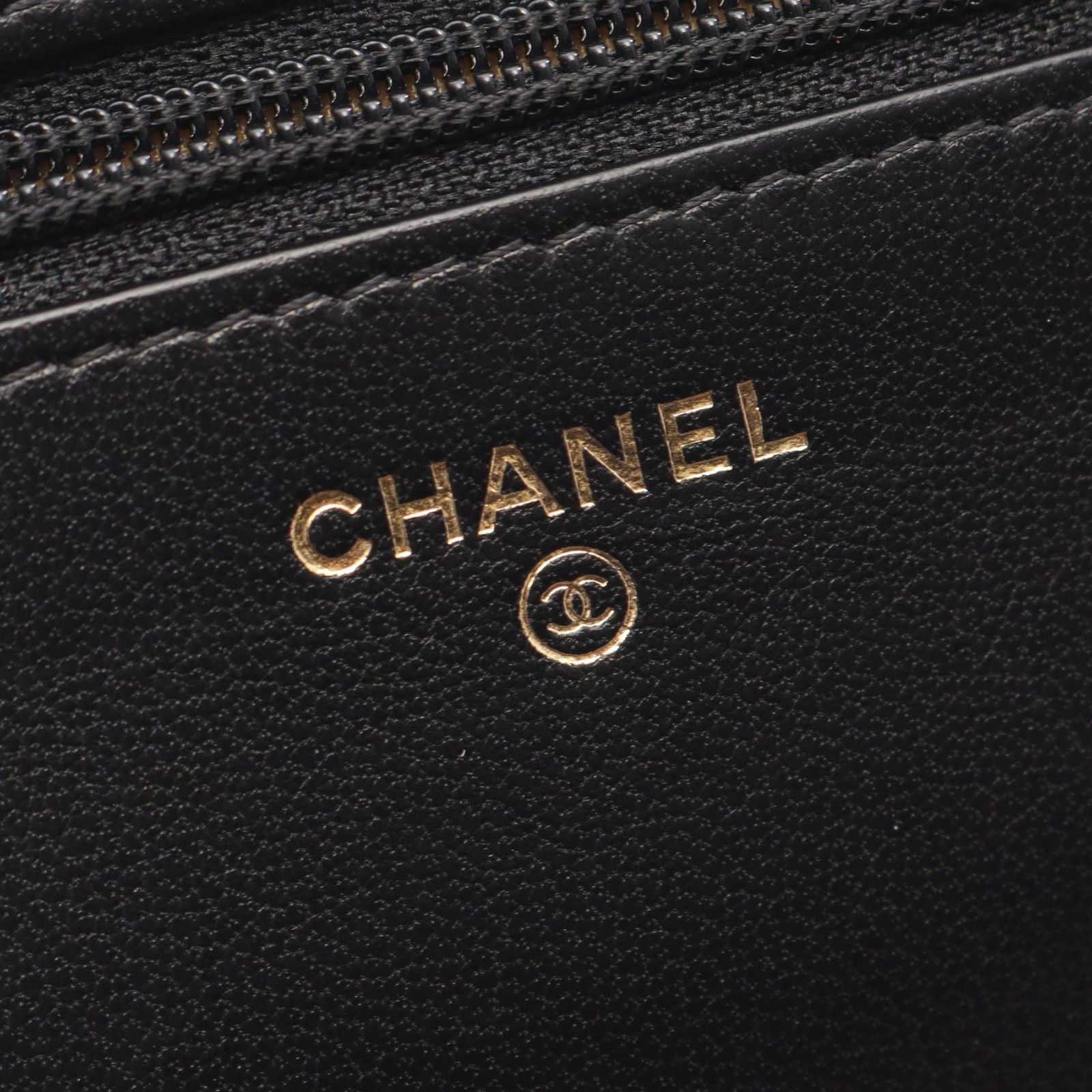 Chanel Shoulder Bag Quilted Black Lambskin Chain Wallet — view 4