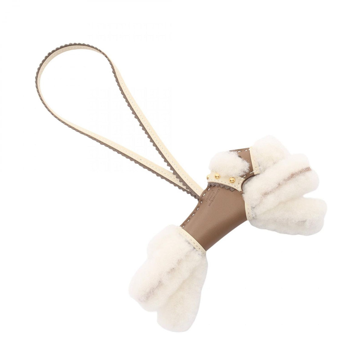Hermes Charm Buddy Epi Etoupe Cles Shearling Keychain — view 2