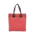 Loewe Tote Anagram Red Brown Canvas Leather