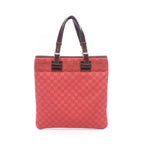 Loewe Tote Anagram Red Brown Canvas Leather