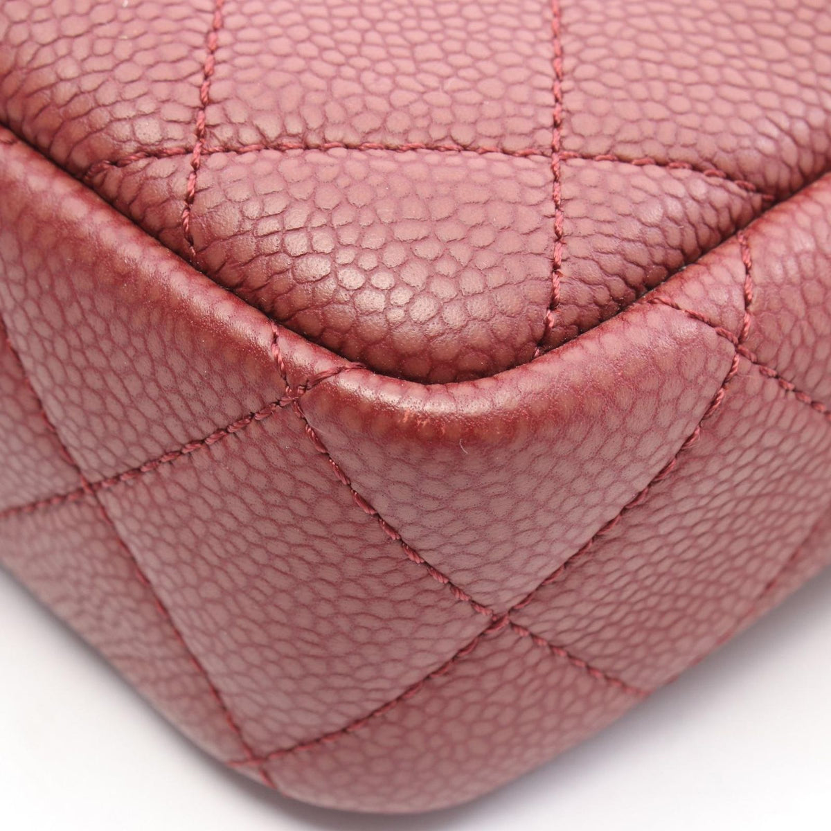 Chanel Shoulder Bag CC Logo Quilted Tassel Bordeaux Caviar Leather Chain — view 6