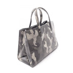 Prada Handbag Saffiano Soft 2-Way Gray Leather Triangle Logo Tote — view 2