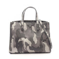 Prada Handbag Saffiano Soft 2-Way Gray Leather Triangle Logo Tote
