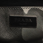 Prada Handbag Saffiano Soft 2-Way Gray Leather Triangle Logo Tote — view 4