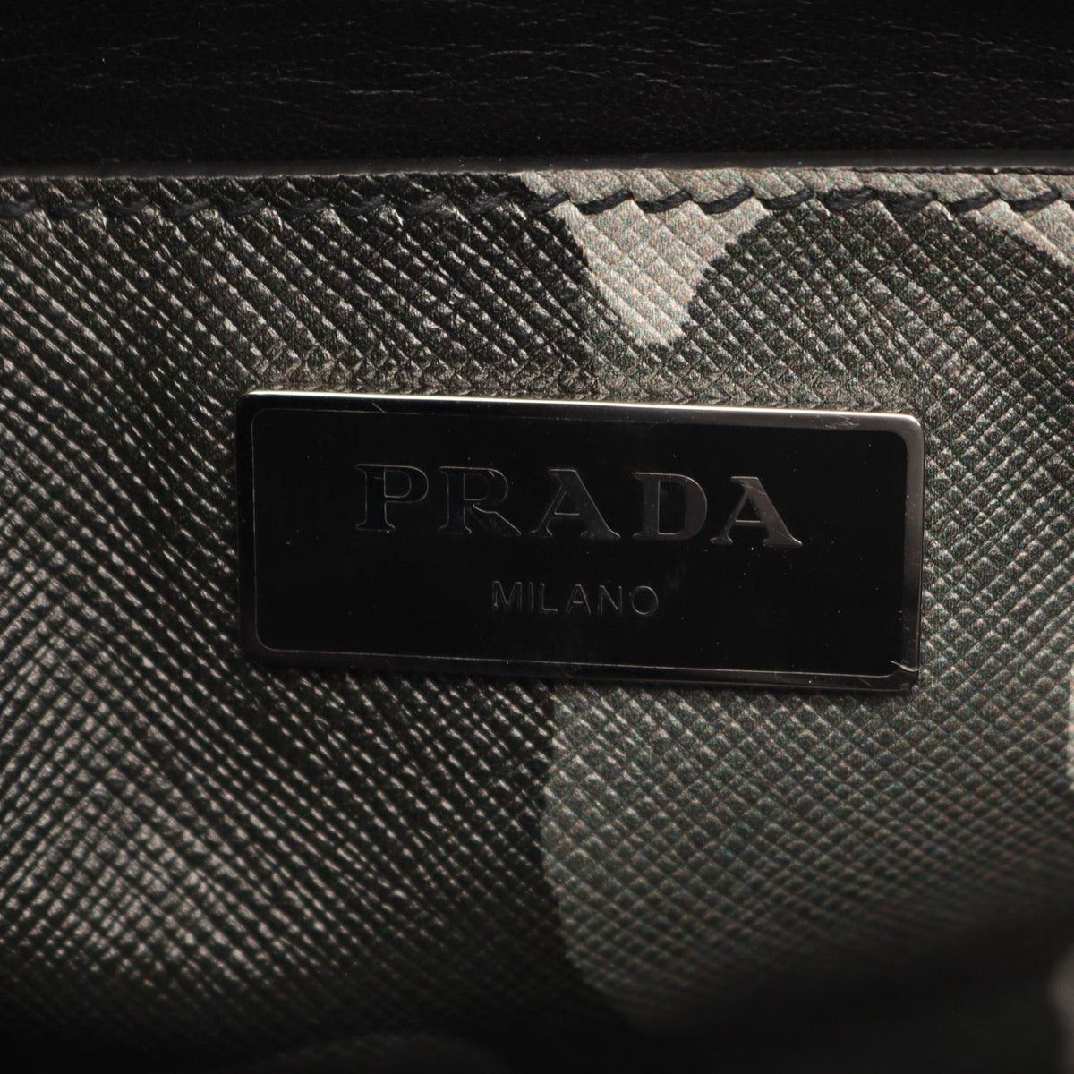 Prada Handbag Saffiano Soft 2-Way Gray Leather Triangle Logo Tote — view 4