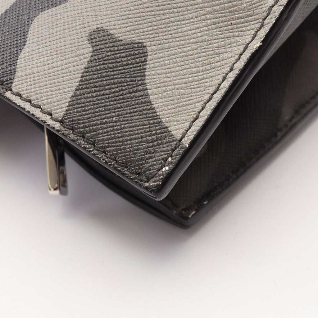 Prada Handbag Saffiano Soft 2-Way Gray Leather Triangle Logo Tote — view 7