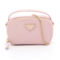 Prada Handbag Triangle Logo Mini Pouch Saffiano Leather Chain