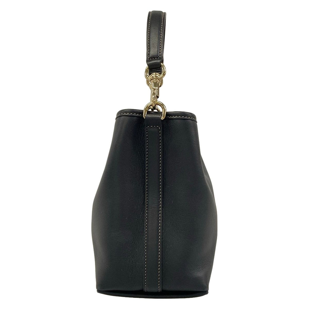 Gucci GG Emblem Small Bucket Bag Black Leather — view 2