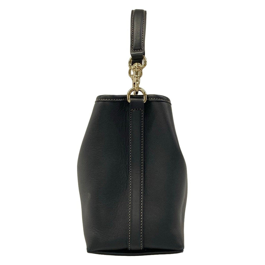 Gucci GG Emblem Small Bucket Bag Black Leather — view 4