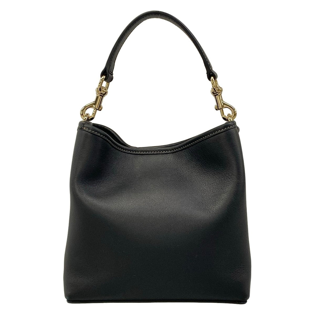 Gucci GG Emblem Small Bucket Bag Black Leather — view 3