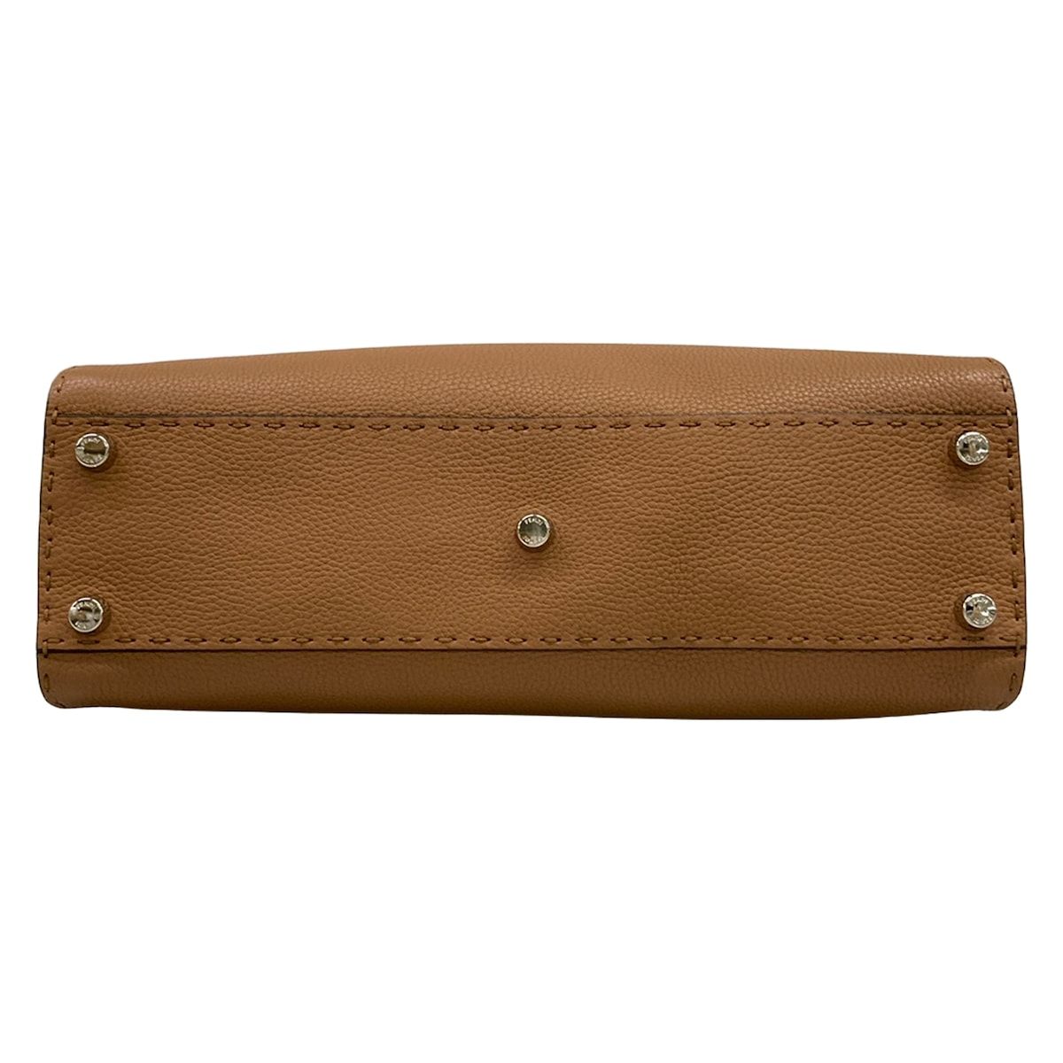 Fendi Handbag Peekaboo Iconic Medium Selleria Brown Leather — view 5