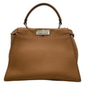 Fendi Handbag Peekaboo Iconic Medium Selleria Brown Leather