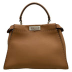Fendi Handbag Peekaboo Iconic Medium Selleria Brown Leather — view 3