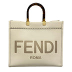 Fendi Tote Sunshine Medium Ivory Beige Leather