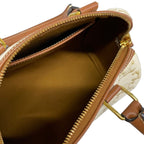 Celine Handbag Small Boston Triomphe Canvas White Beige Brown — view 7