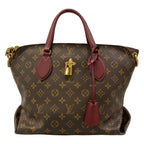 Louis Vuitton Tote Monogram Flower Zipped MM Bordeaux Leather