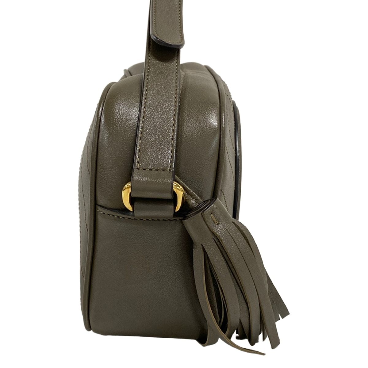 Gucci Shoulder Bag Blondie Khaki Stitch Tassel Leather — view 2