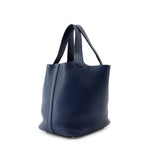Hermes Handbag Picotin Lock PM Blue Saphir Silver Taurillon Clemence Tote — view 2