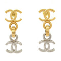 Chanel Earrings Gold Silver CC Logo