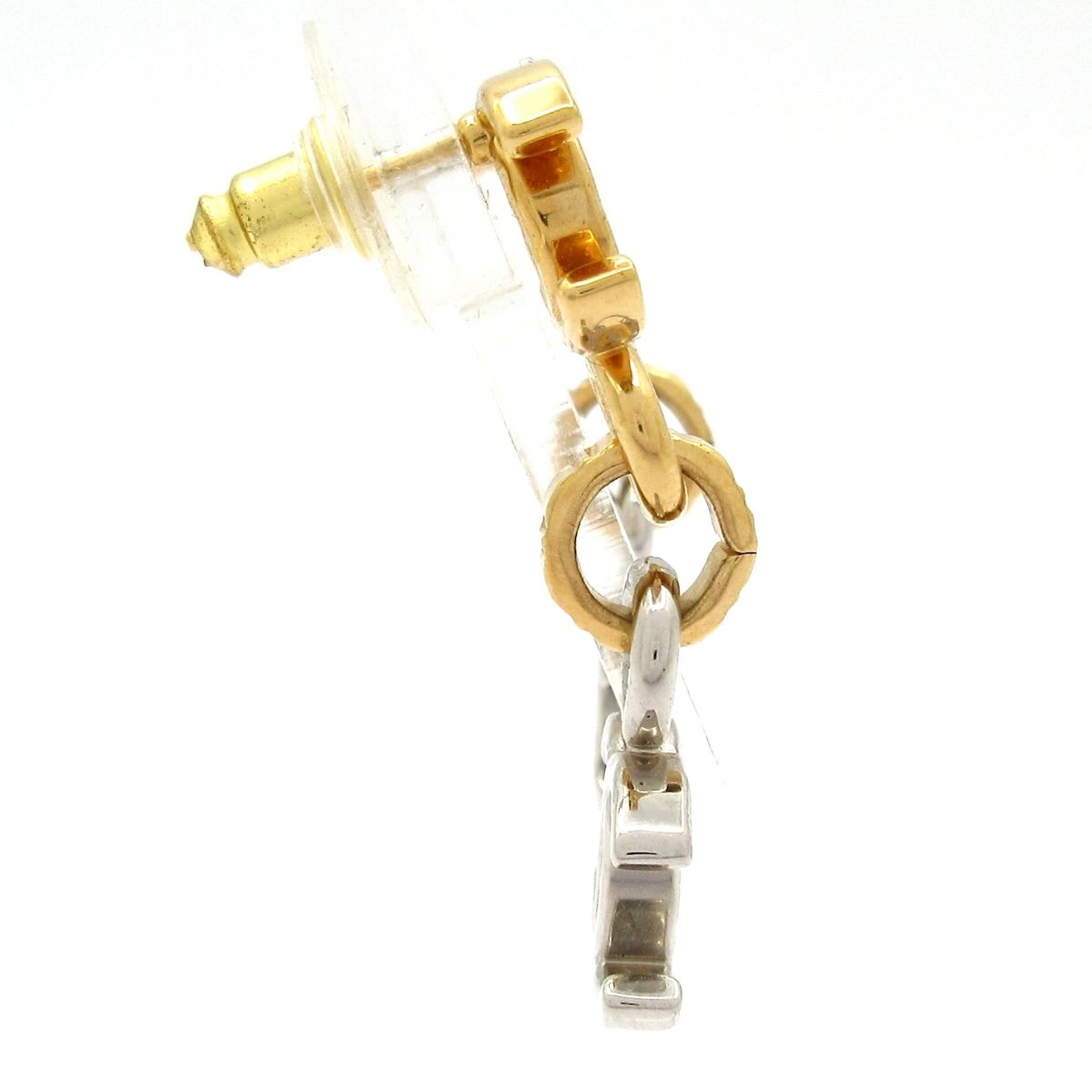 Chanel Earrings Gold Silver CC Logo — view 2
