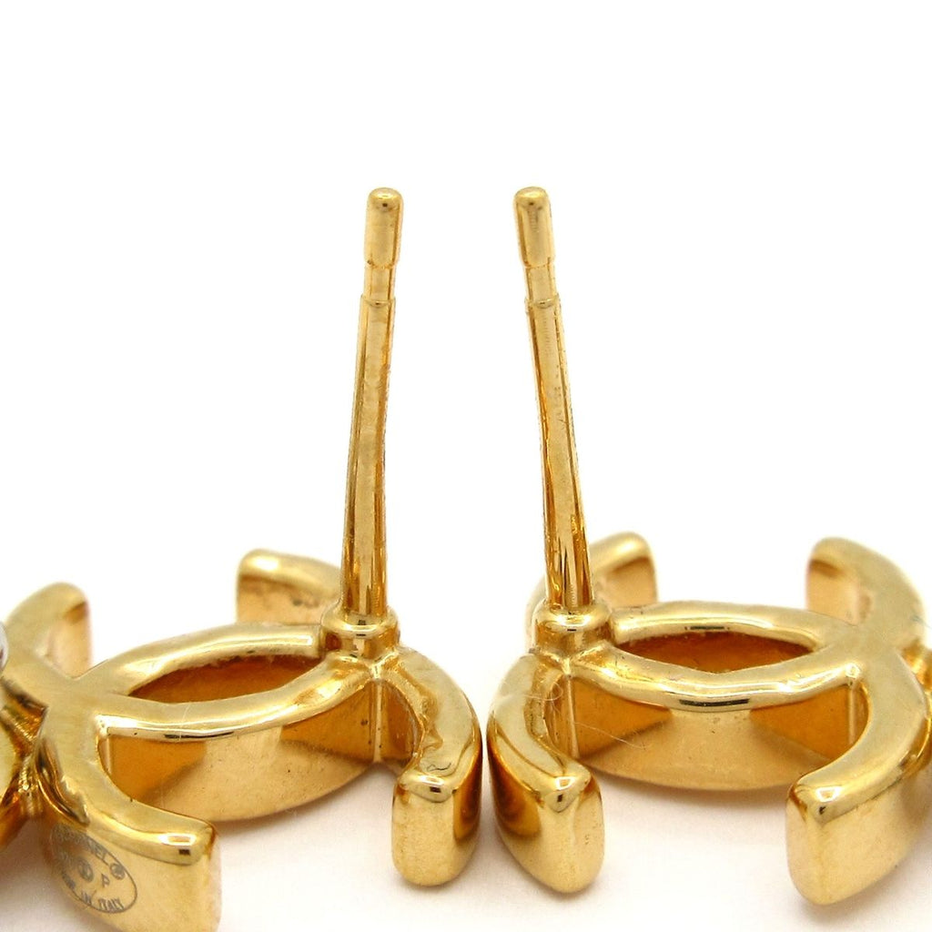 Chanel Earrings Gold Silver CC Logo — view 4