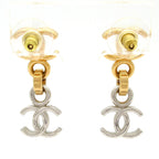 Chanel Earrings Gold Silver CC Logo — view 3