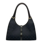Gucci Shoulder Bag Jackiegg Pattern Black Leather — view 3