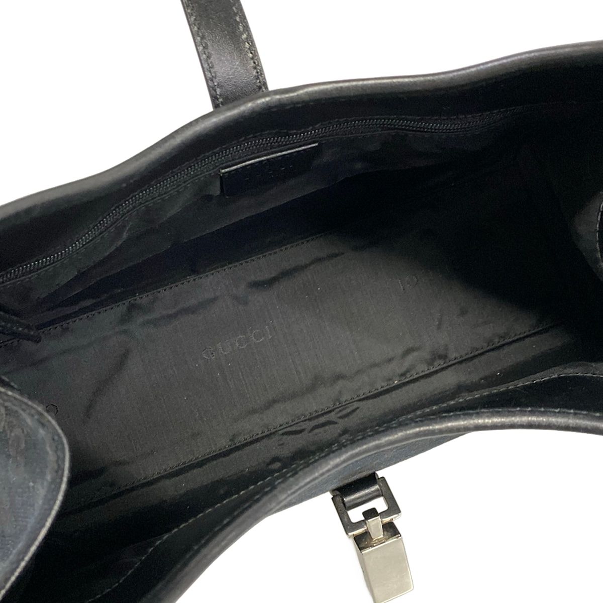 Gucci Shoulder Bag Jackiegg Pattern Black Leather — view 7