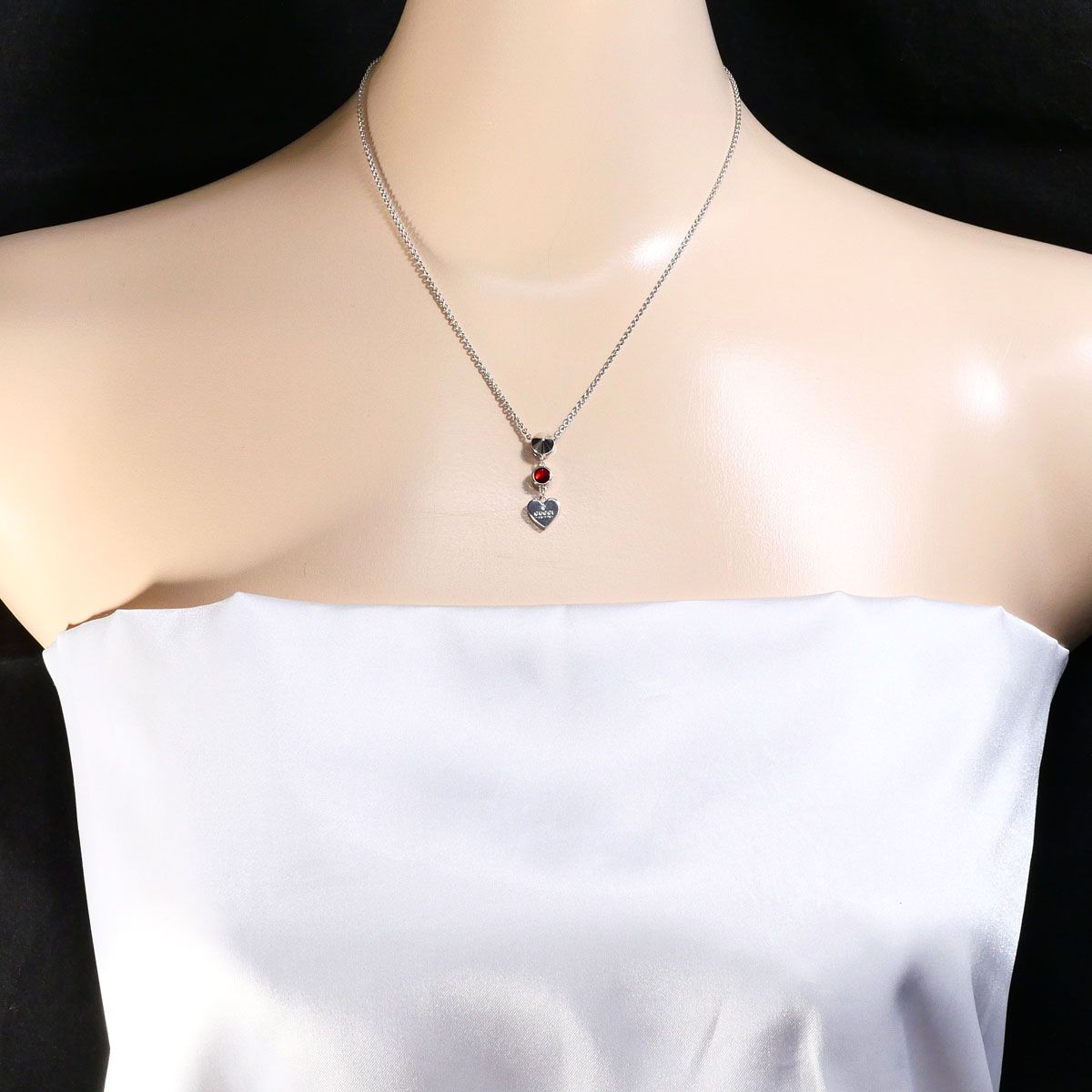Gucci 925 Sterling Silver Necklace Red Topaz 41 — view 6