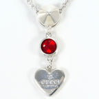 Gucci 925 Sterling Silver Necklace Red Topaz 41