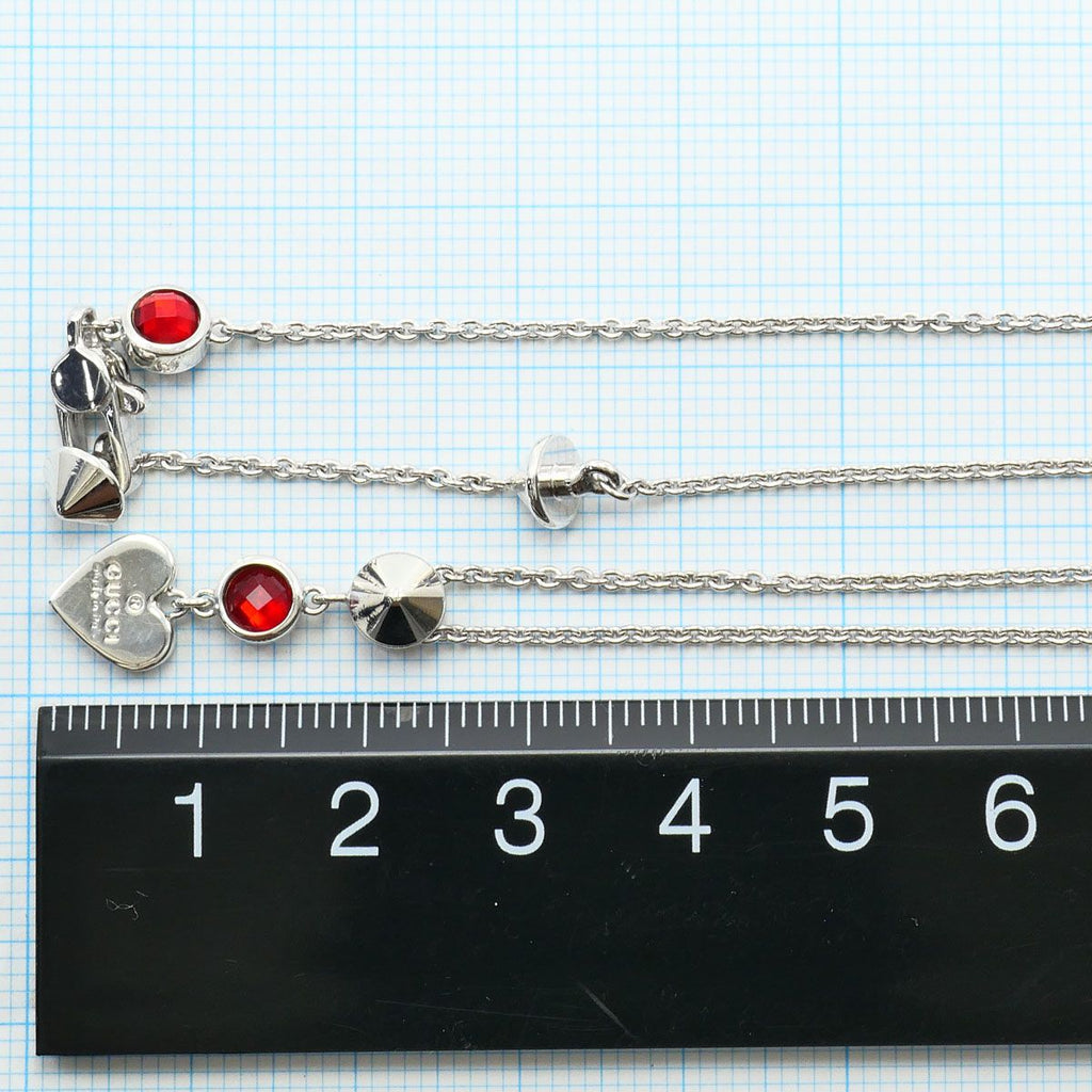 Gucci 925 Sterling Silver Necklace Red Topaz 41 — view 5