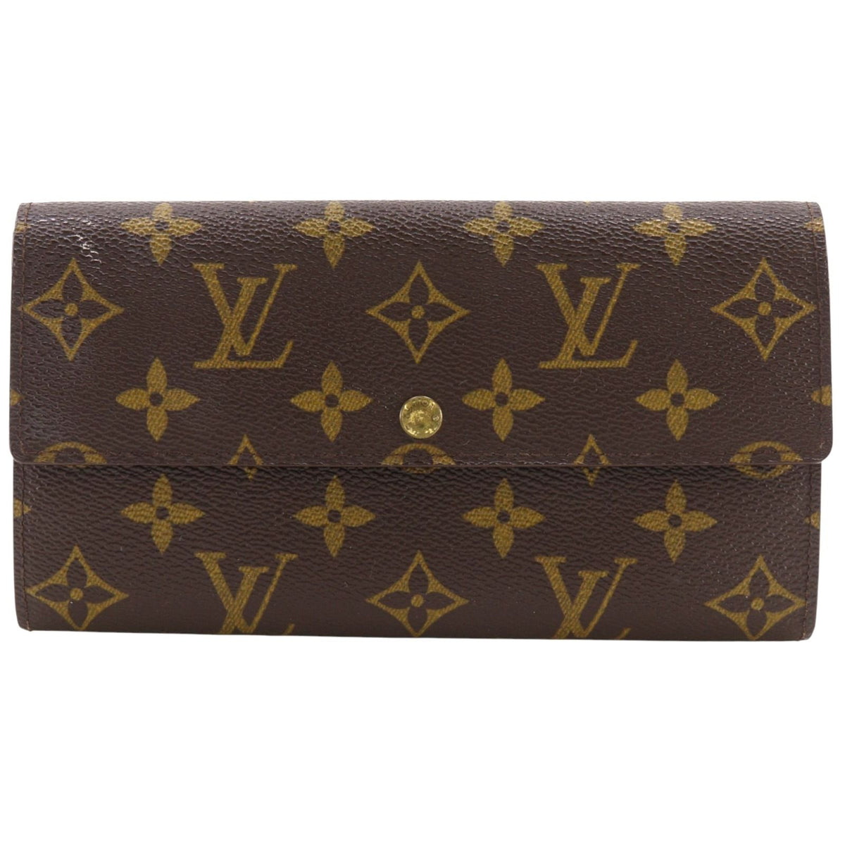 Louis Vuitton Pochette Porte Monnaie Credit Monogram Canvas Brown Coin Purse