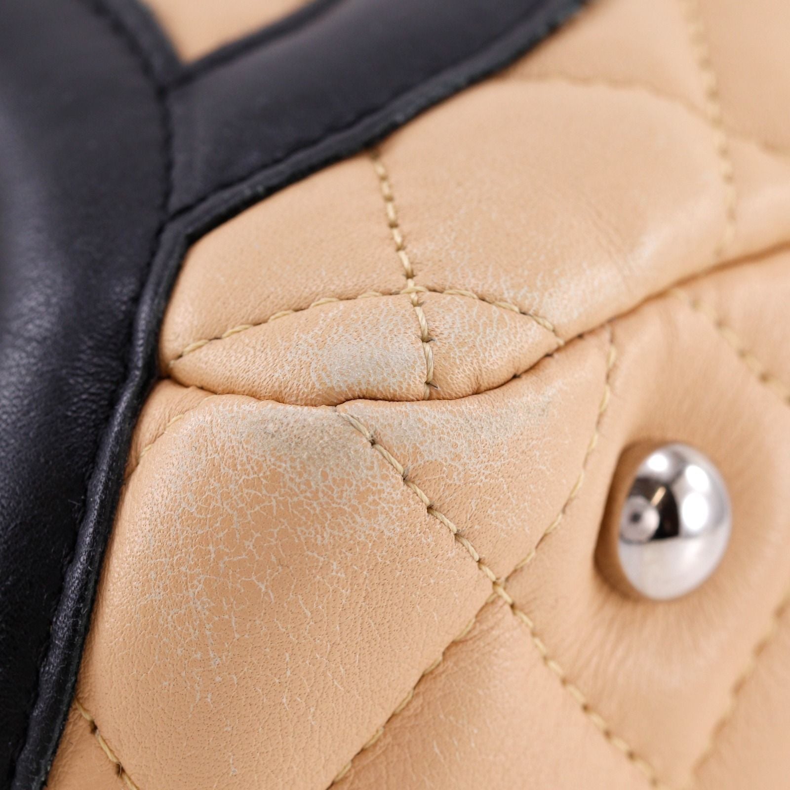 Chanel Bowling Bag Cambon Line Leather Beige Tote — view 4