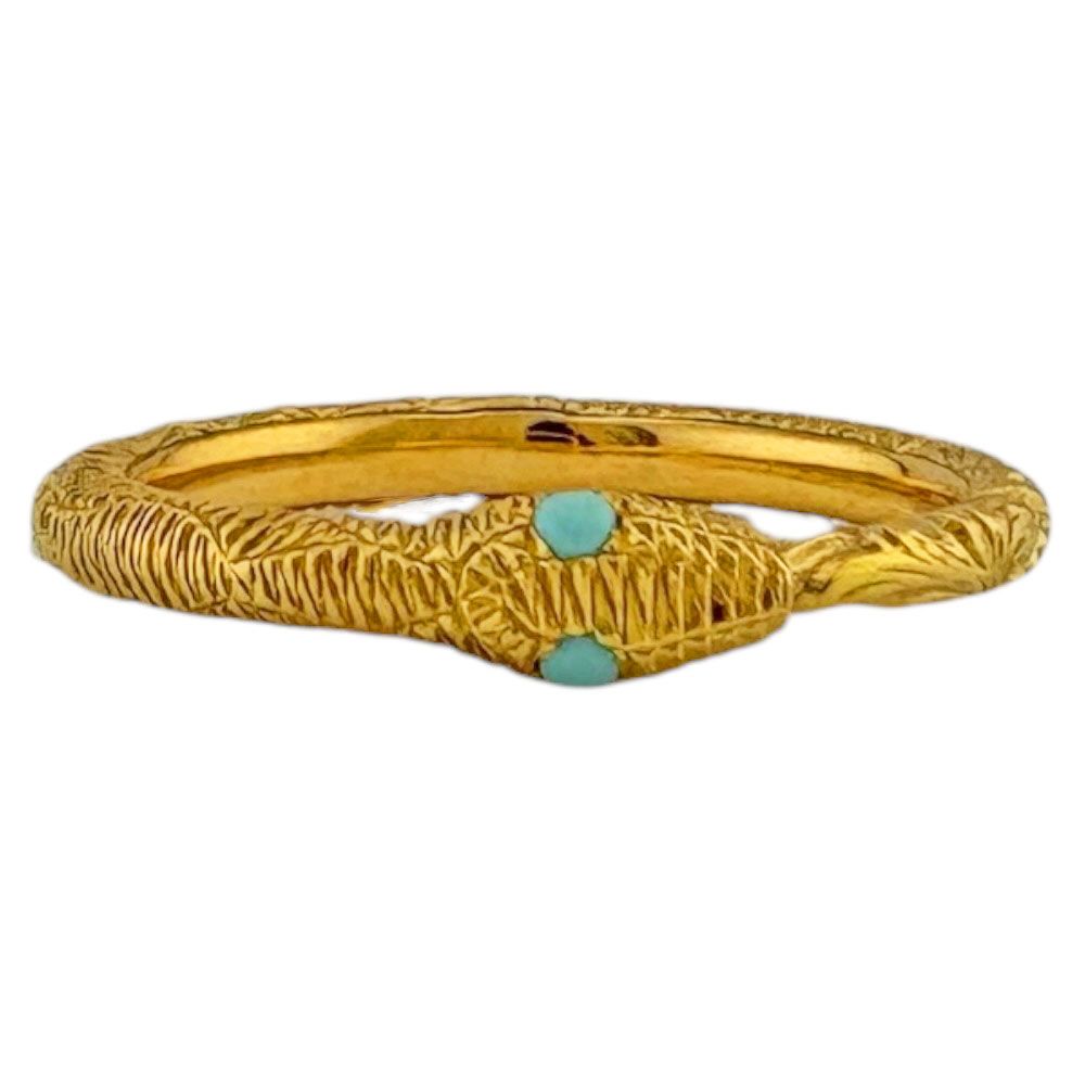 Gucci Ouroboros Ring 18k Yellow Gold Turquoise — view 3