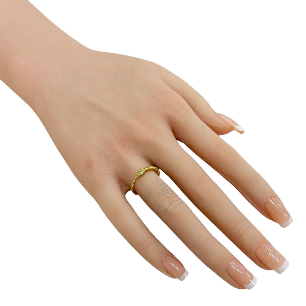Gucci Ouroboros Ring 18k Yellow Gold Turquoise — view 2