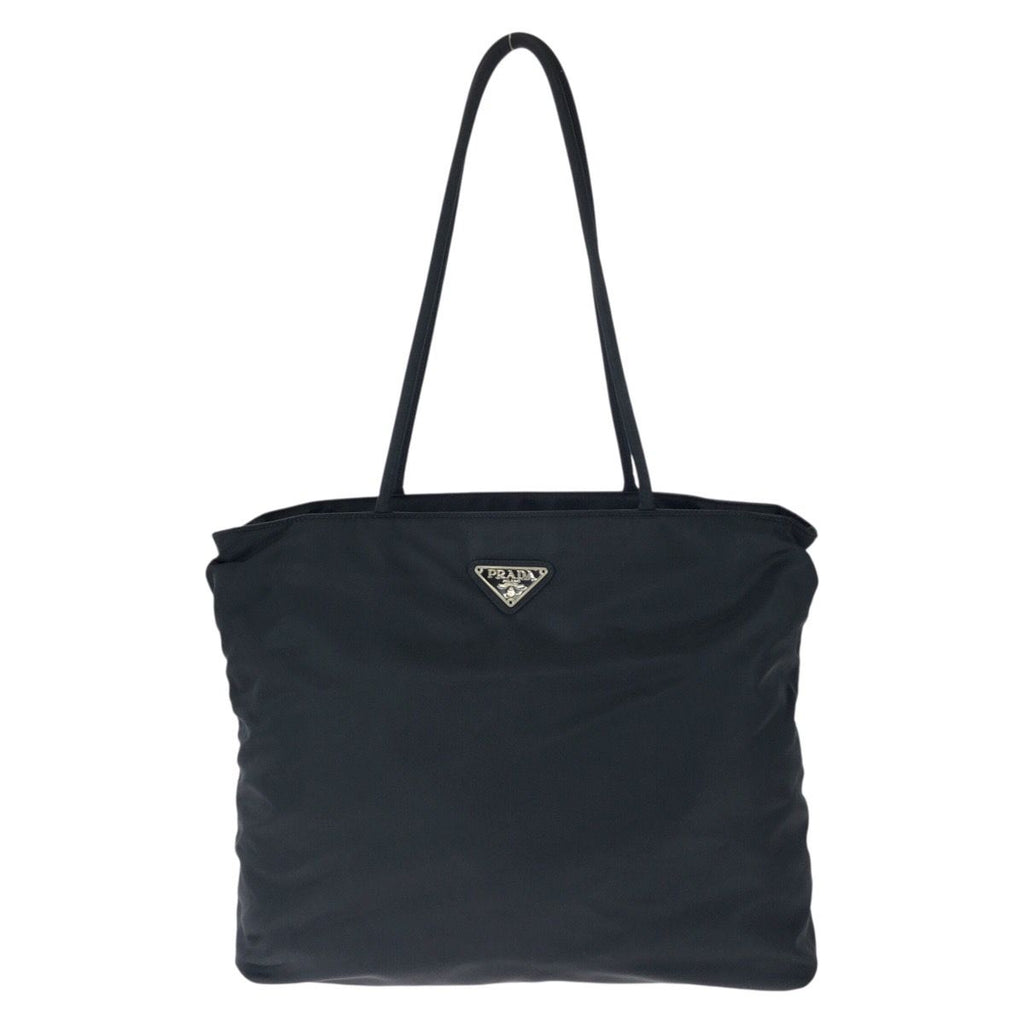 Prada Tessuto Black Silver Nylon Shoulder Bag